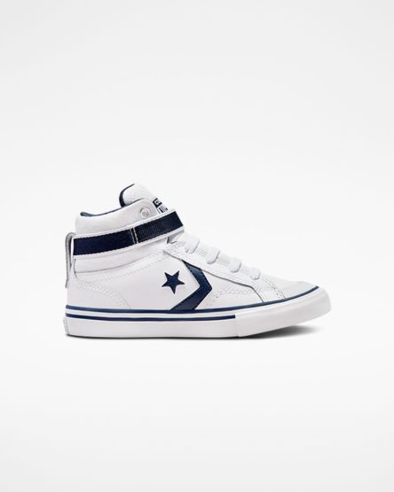 Tenisky Vysoke Converse Pro Blaze Remienkove Easy-On Varsity Club Dievcenske Biele Námornícka Modrá Biele | SK GNDYK7